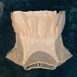 Girls size 11/12 Zara polka dot mesh blouse.